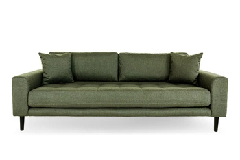 Třímístná pohovka Lido Intesi skandinávská zelená čalouněná s područkami do obývacího pokoje
