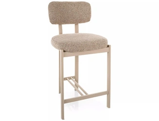 Barová židle Montico béžová čalouněná s opěrkou k kuchyňskému ostrůvku