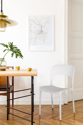 Jídelní a zahradní židle Flexi bílá plastová stohovatelná moderní Intesi