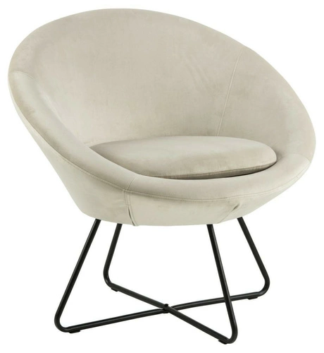 Moderní béžové křeslo Center z veluru na lyžinách do obývacího pokoje relaxační