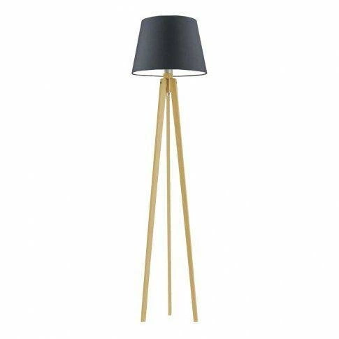 Podlahová lampa Curacao stínidlo grafitové stojan dub