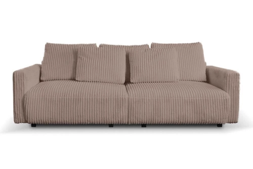 Rozkládací pohovka Loppie manšestrová s funkcí spaní do obýváku béžová moderní