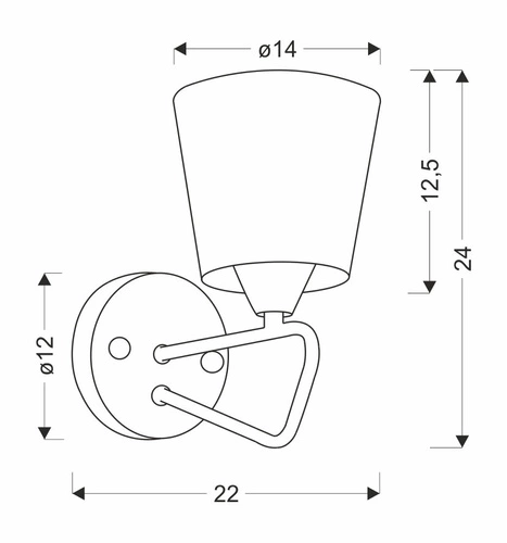 Nástěnné svítidlo Morley černé moderní s látkovým stínidlem do obýváku a ložnice Ledea 24 cm
