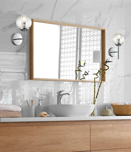 Nástěnné svítidlo Best 2 chrom skleněné klasické do obýváku a ložnice CANDELLUX LIGHTING