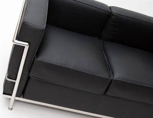 Kožená dvoumístná pohovka Kubik D2.DESIGN černá moderní do obýváku a kanceláře