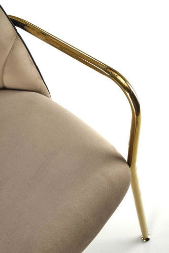 Čalouněná sametová židle Rebbeca Intesi béžová s područkami glamour do jídelny