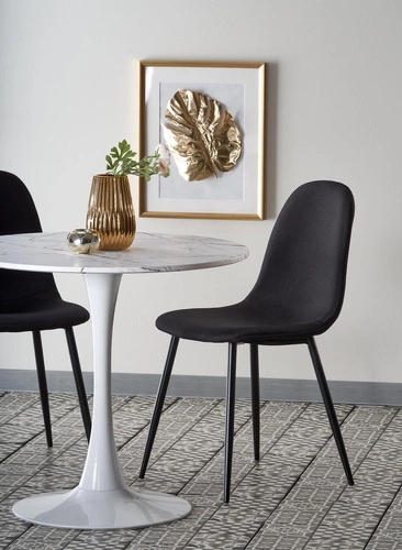 Jídelní kulatý stůl Verden bílý mramor moderní na jedné noze 80 cm Intesi