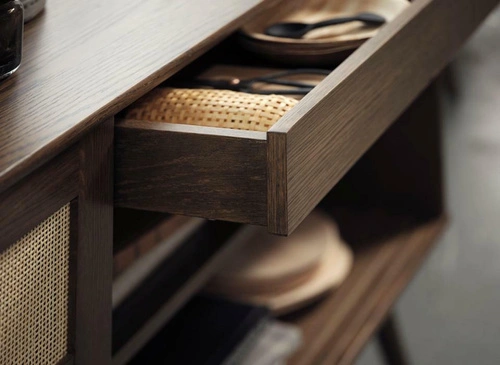 Komoda Barrali 180 cm kouřový dub boho se zásuvkami do obýváku