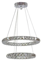 Lords 42 kulatá dvojitá 24W LED závěsná lampa v chromu