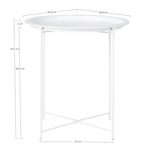 Druhý stůl 47 cm bílý