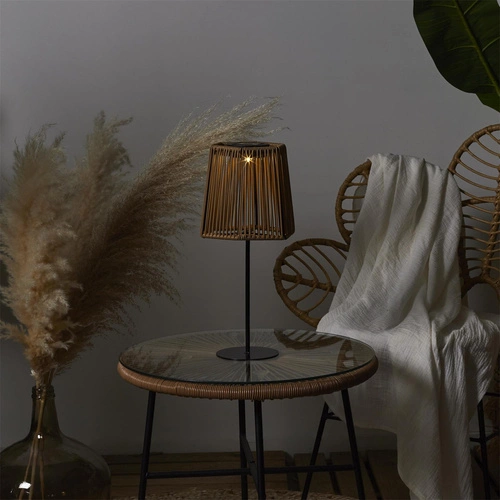 Solární LED noční lampa Merrill béžová klasická na terasu Intesi odolná proti dešti 40 cm