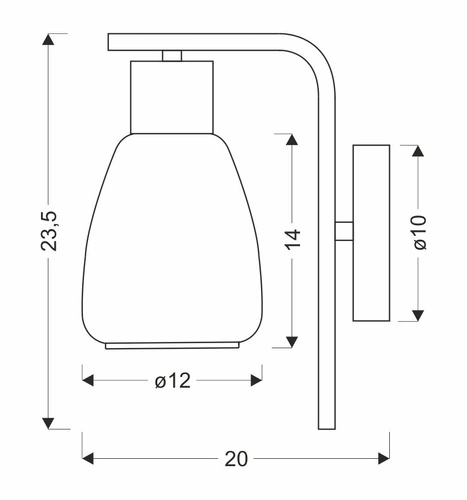 Nástěnné svítidlo MOLDO lampa 1x40W E27 jantarové stínidlo