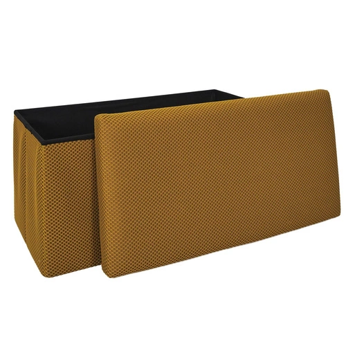 Žlutý obdélníkový skládací taburet s úložným prostorem Velse Atom Intesi do předsíně a dětského pokoje