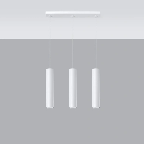 Závěsné svítidlo trojité Lagos bílé moderní do obýváku kuchyně nad ostrůvek 90 cm
