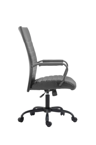 Ergonomická otočná kancelářská židle Sorpreso šedá kožená moderní s područkami do kanceláře