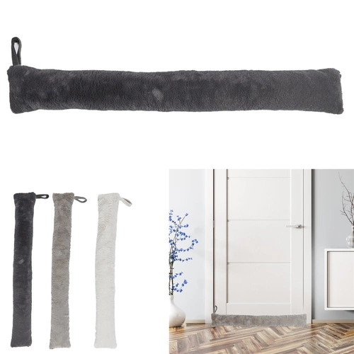 Intesi zarážka pod dveře proti průvanu černá 90 cm moderní látka