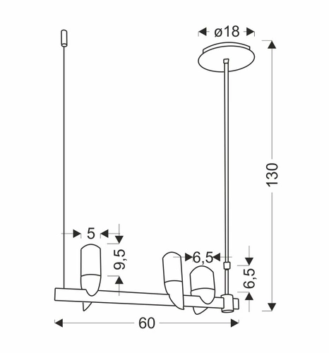 Moderní černý LED lustr Sakai 3bodový do obýváku a jídelny Ledea