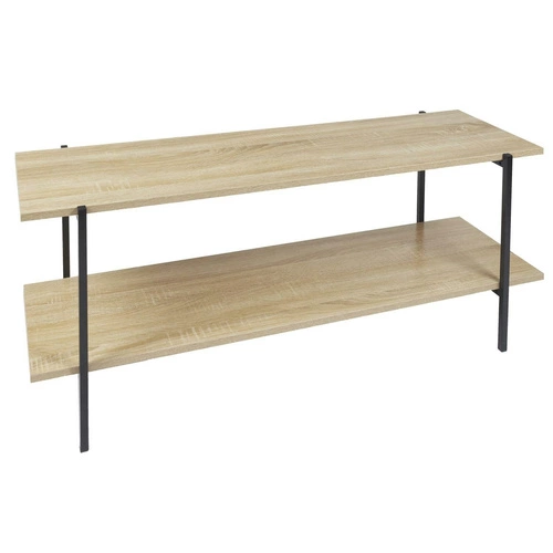 TV stolek loftový Loka 115 cm přírodní s policemi na nožkách do obýváku moderní