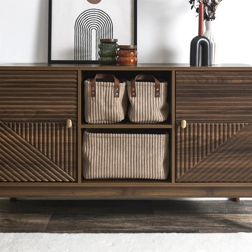 Sada 3 košů manšestr taupe