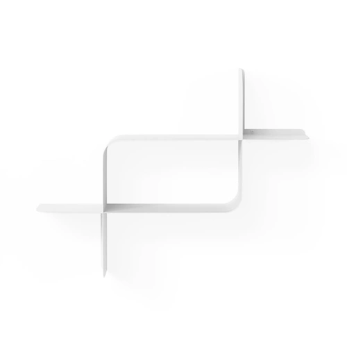 Sada 2 bílých nástěnných polic Montage Umbra moderních do obýváku na knihy