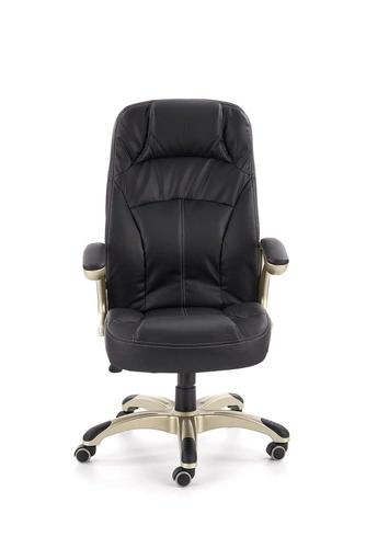 Ergonomická černá kožená kancelářská židle Carlo Intesi otočná s nastavitelnou výškou