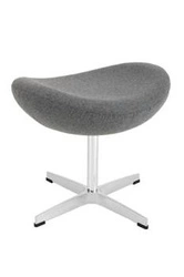 Čalouněný taburet Jajo kašmír inspirovaný Egg šedý moderní do obýváku D2.DESIGN