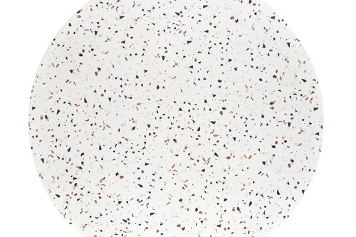 Kulatý jídelní stůl Reyna 120 cm bílý terrazzo moderní snadno čistitelný Intesi