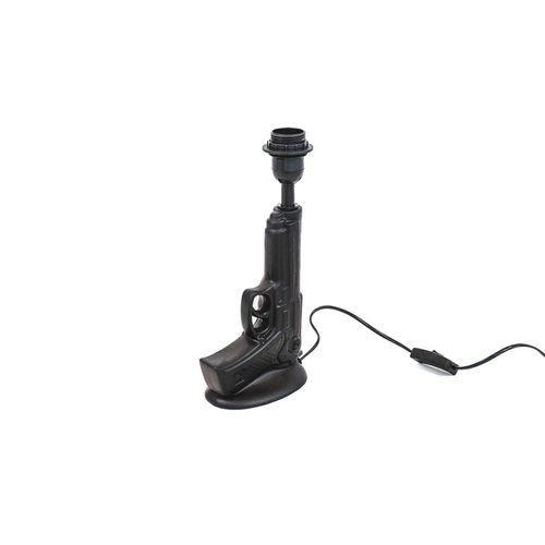 Noční lampa Gun černá moderní keramická do ložnice a obýváku industriální design 32 cm