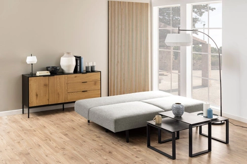 Rozkládací pohovka Malling světle šedá 2místná skandinávská do obýváku s funkcí spaní