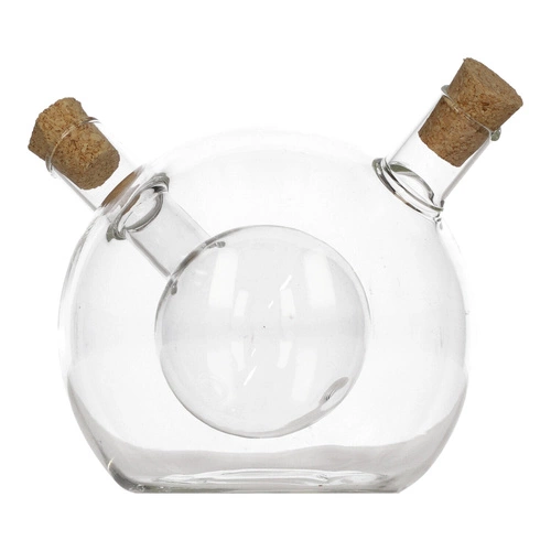 Skleněná láhev 2v1 na olej a ocet 480 ml kulatá moderní 5five simply smart