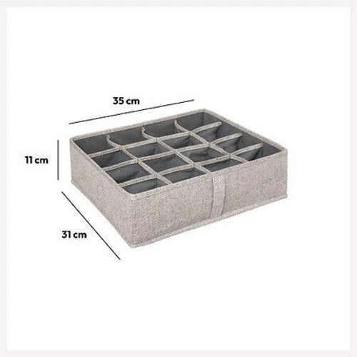 Organizátor do šuplíku na prádlo 35x31 cm, šedý