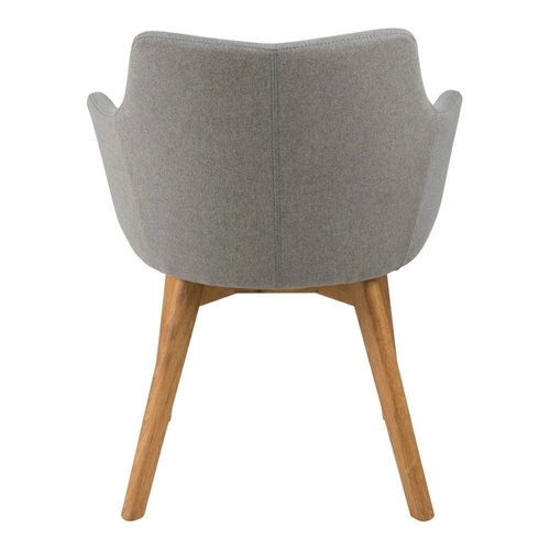 Čalouněná jídelní židle Bella Actona šedá skandinávská s područkami dřevěná