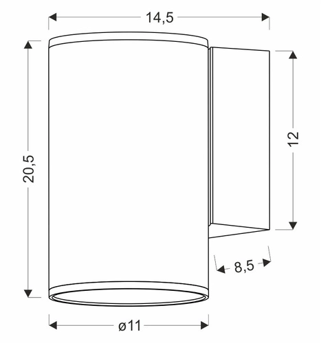 Venkovní nástěnné svítidlo Primula zahradní fasádní lampa trubice 14,5x20,4cm černá 1x60W E27 PAR30 IP65