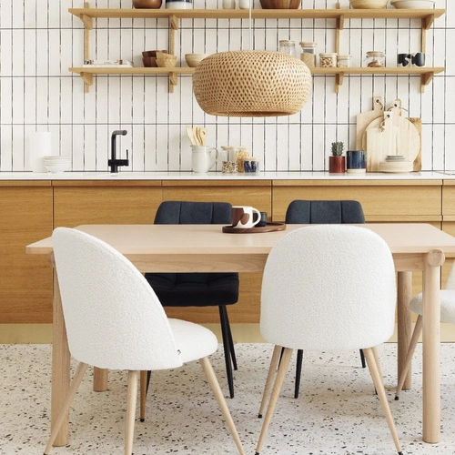 Čalouněná jídelní židle Slano Atmosphera moderní béžová s kovovými nohami