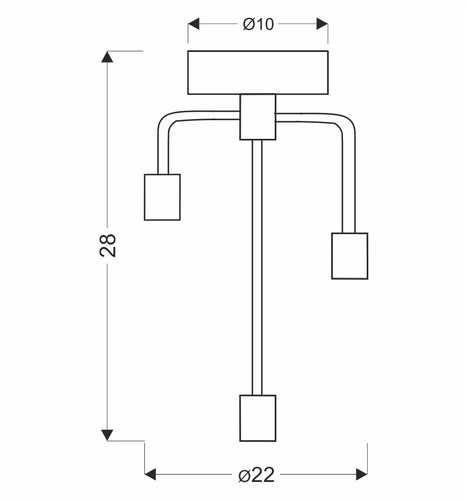 Stropní lustr loftový Saga černý a zlatý 3-světelný do obýváku, kuchyně nebo jídelny