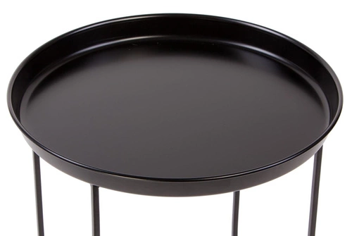 Kulatý černý kovový konferenční stolek Ramme moderní do obýváku NORDIFRA 43 cm