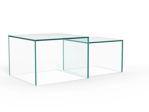 Actona Dice sada 2 moderních čtvercových konferenčních stolků ze skla