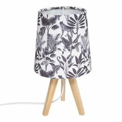 Dětská noční lampička boho s bílým dřevěným podstavcem a stínidlem Jungle 24 cm