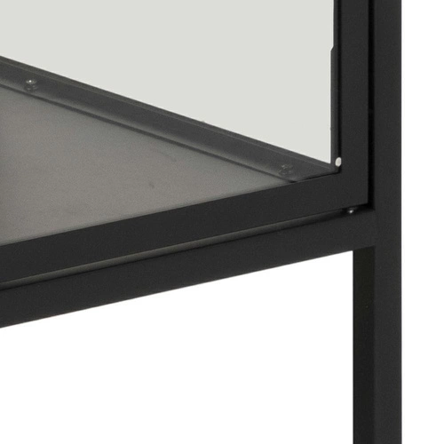 Skleněná vitrína do obýváku Newcastle černá industriální na knihy kovová Actona 80 cm