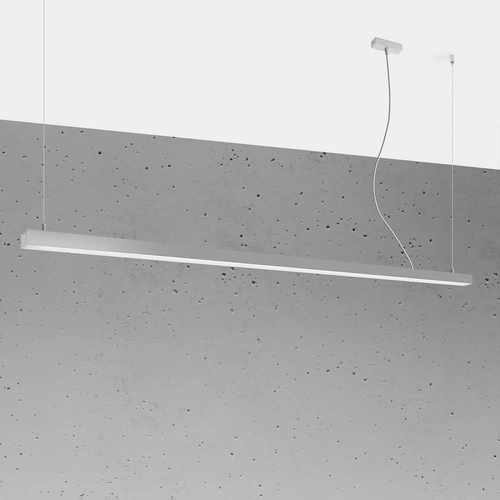 Závěsné LED svítidlo PINNE 200 šedé minimalistické nad jídelní stůl a do obývacího pokoje 200 cm