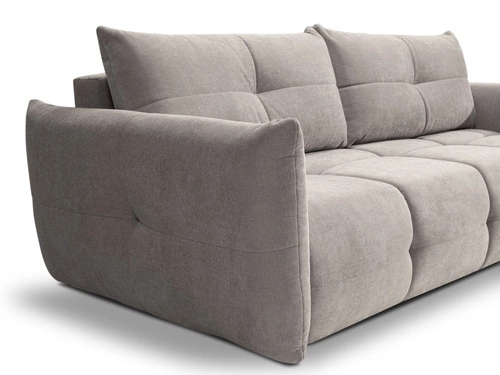 Rozkládací pohovka Bode pro 3 osoby s úložným prostorem a funkcí spaní světle šedá do obývacího pokoje