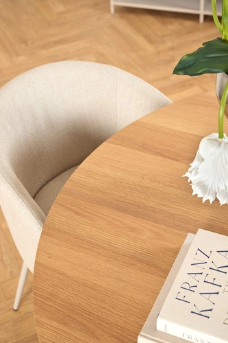 Čalouněná jídelní židle Eleonor béžová Actona skandinávská s područkami