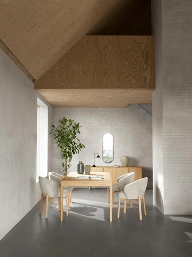 Židle Darlene béžová čalouněná skandinávská do jídelny Actona