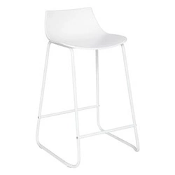 Barová židle Otac bílá 66 cm moderní s opěrkou do kuchyně na kovových nohách Atmosphera