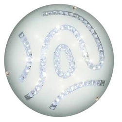 Stropní LED svítidlo Gaja 30 bílý kulatý skleněný klasický do obýváku a ložnice