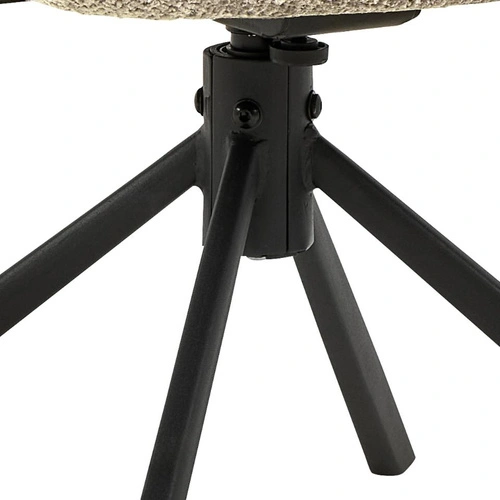 Otočná jídelní židle Edgar z béžového sametu s područkami