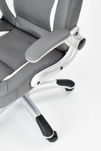 Ergonomická kancelářská židle Vetla šedá moderní otočná s nastavitelnou výškou eko kůže