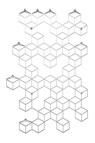 Moderní bílý nástěnný věšák Stiga L POLYHEDRA do předsíně nebo šatny kovový