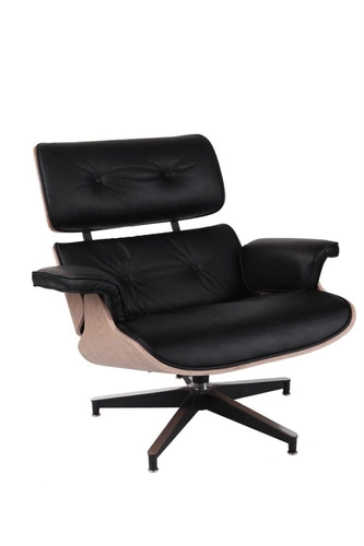 Vip Lounge Chair otočná křesla z pravé kůže s podnožkou moderní černá do obýváku