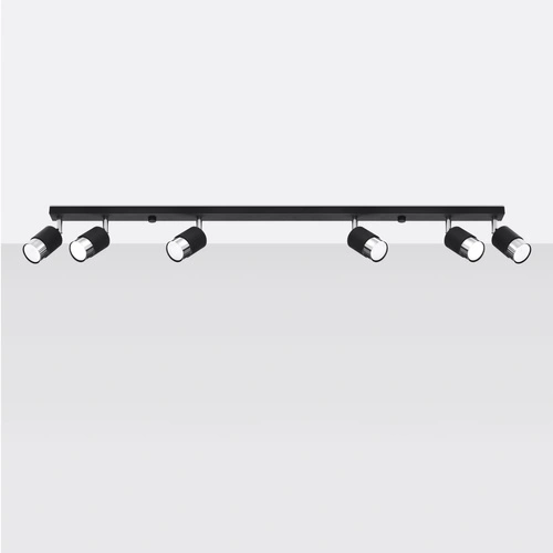 Stropní svítidlo NERO 6 černý chrom moderní loft do obýváku kuchyně ložnice